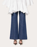 WOMEN'S VALENTINO VLOGO EMBROIDERED DENIM PANTS