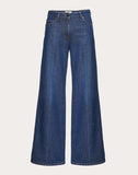 WOMEN'S VALENTINO VLOGO EMBROIDERED DENIM PANTS