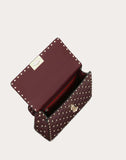 WOMEN'S VALENTINO GARAVANI MEDIUM ROCKSTUD SPIKE NAPPA LEATHER BAG RUBY