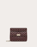 WOMEN'S VALENTINO GARAVANI MEDIUM ROCKSTUD SPIKE NAPPA LEATHER BAG RUBY
