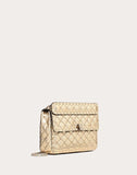 WOMEN'S VALENTINO GARAVANI MEDIUM METALLIC ROCKSTUD SPIKE BAG GOLD