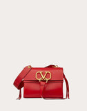 WOMEN'S VALENTINO GARAVANI SMALL VRING CALFSKIN SHOULDER BAG PURE RED