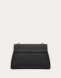 WOMEN'S VALENTINO GARAVANI MEDIUM VRING GRAINY CALFSKIN CHAIN BAG BLACK