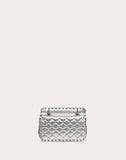 WOMEN'S VALENTINO GARAVANI SMALL ROCKSTUD SPIKE METALLIC BAG SILVER