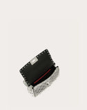 WOMEN'S VALENTINO GARAVANI SMALL ROCKSTUD SPIKE METALLIC BAG SILVER