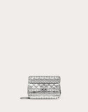 WOMEN'S VALENTINO GARAVANI SMALL ROCKSTUD SPIKE METALLIC BAG SILVER