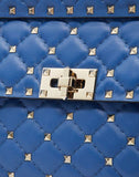 WOMEN'S VALENTINO GARAVANI MEDIUM ROCKSTUD SPIKE NAPPA LEATHER BAG BALTIC BLUE