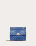 WOMEN'S VALENTINO GARAVANI MEDIUM ROCKSTUD SPIKE NAPPA LEATHER BAG BALTIC BLUE