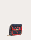 WOMEN'S VALENTINO GARAVANI MEDIUM ROCKSTUD SPIKE.IT BAG WITH HEART DARK BLUE