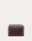 WOMEN'S VALENTINO GARAVANI MEDIUM ROCKSTUD SPIKE.IT TRANSPARENT POLYMER AND VELVET BAG