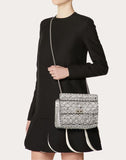 WOMEN'S VALENTINO GARAVANI MEDIUM ROCKSTUD SPIKE METALLIC NAPPA LEATHER BAG SILVER