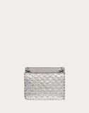 WOMEN'S VALENTINO GARAVANI MEDIUM ROCKSTUD SPIKE METALLIC NAPPA LEATHER BAG SILVER