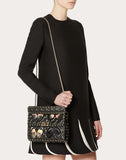WOMEN'S VALENTINO GARAVANI MEDIUM ROCKSTUD SPIKE.IT BAG WITH BUTTERFLY PATCHES BLACK