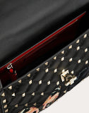 WOMEN'S VALENTINO GARAVANI MEDIUM ROCKSTUD SPIKE.IT BAG WITH BUTTERFLY PATCHES BLACK