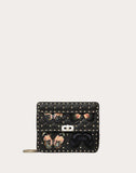 WOMEN'S VALENTINO GARAVANI MEDIUM ROCKSTUD SPIKE.IT BAG WITH BUTTERFLY PATCHES BLACK