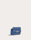 WOMEN'S VALENTINO GARAVANI SMALL ROCKSTUD SPIKE NAPPA LEATHER BAG BALTIC BLUE