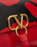 WOMEN'S VALENTINO GARAVANI VRING SHOULDER BAG IN SMOOTH CALFSKIN WITH KARUNG LEATHER INLAY