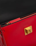 WOMEN'S VALENTINO GARAVANI VRING SHOULDER BAG IN SMOOTH CALFSKIN WITH KARUNG LEATHER INLAY