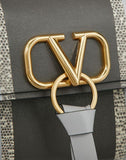 WOMEN'S VALENTINO GARAVANI SMALL VRING SHOULDER BAG WITH INLAID STRIPES