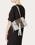 WOMEN'S VALENTINO GARAVANI SMALL VRING SHOULDER BAG WITH INLAID STRIPES