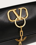 WOMEN'S VALENTINO GARAVANI VCHAIN SMOOTH CALFSKIN CROSSBODY BAG BLACK
