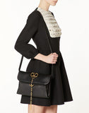 WOMEN'S VALENTINO GARAVANI VCHAIN SMOOTH CALFSKIN CROSSBODY BAG BLACK