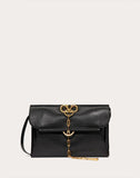 WOMEN'S VALENTINO GARAVANI VCHAIN SMOOTH CALFSKIN CROSSBODY BAG BLACK