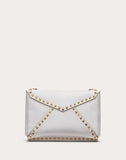 WOMEN'S VALENTINO GARAVANI ROCKSTUD HYPE GRAINY CALFSKIN SHOULDER BAG WHITE