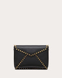 WOMEN'S VALENTINO GARAVANI ROCKSTUD HYPE GRAINY CALFSKIN SHOULDER BAG BLACK
