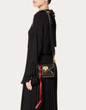 WOMEN'S VALENTINO GARAVANI SMALL ROCKSTUD HYPE SMOOTH CALFSKIN SHOULDER BAG BLACK