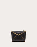 WOMEN'S VALENTINO GARAVANI SMALL ROCKSTUD HYPE SMOOTH CALFSKIN SHOULDER BAG BLACK