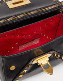 WOMEN'S VALENTINO GARAVANI SMALL ROCKSTUD HYPE SMOOTH CALFSKIN SHOULDER BAG BLACK