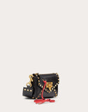 WOMEN'S VALENTINO GARAVANI SMALL ROCKSTUD HYPE SMOOTH CALFSKIN SHOULDER BAG BLACK