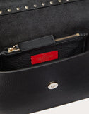WOMEN'S VALENTINO GARAVANI SMALL ROCKSTUD GRAINY CALFSKIN CROSSBODY BAG BLACK