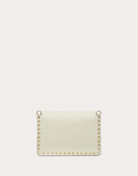 WOMEN'S VALENTINO GARAVANI SMALL ROCKSTUD GRAINY CALFSKIN CROSSBODY BAG LIGHT IVORY