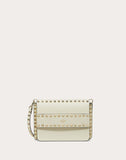WOMEN'S VALENTINO GARAVANI SMALL ROCKSTUD GRAINY CALFSKIN CROSSBODY BAG LIGHT IVORY