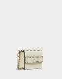 WOMEN'S VALENTINO GARAVANI SMALL ROCKSTUD GRAINY CALFSKIN CROSSBODY BAG LIGHT IVORY