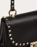 WOMEN'S VALENTINO GARAVANI SMALL ROCKSTUD SMOOTH CALFSKIN CROSSBODY BAG BLACK