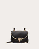 WOMEN'S VALENTINO GARAVANI SMALL ROCKSTUD SMOOTH CALFSKIN CROSSBODY BAG BLACK