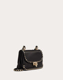 WOMEN'S VALENTINO GARAVANI SMALL ROCKSTUD SMOOTH CALFSKIN CROSSBODY BAG BLACK