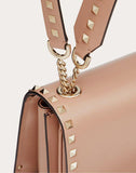 WOMEN'S VALENTINO GARAVANI ROCKSTUD SMOOTH CALFSKIN CROSSBODY BAG BABY PINK