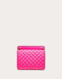 WOMEN'S VALENTINO GARAVANI MEDIUM ROCKSTUD SPIKE FLUO CALFSKIN BAG SS20 RUNWAY PREVIEW AZALEA