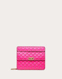 WOMEN'S VALENTINO GARAVANI MEDIUM ROCKSTUD SPIKE FLUO CALFSKIN BAG SS20 RUNWAY PREVIEW AZALEA