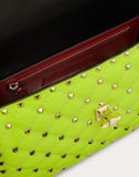 WOMEN'S VALENTINO GARAVANI MEDIUM ROCKSTUD SPIKE FLUO CALFSKIN BAG SS20 RUNWAY PREVIEW LIME