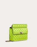 WOMEN'S VALENTINO GARAVANI MEDIUM ROCKSTUD SPIKE FLUO CALFSKIN BAG SS20 RUNWAY PREVIEW LIME