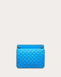 WOMEN'S VALENTINO GARAVANI MEDIUM ROCKSTUD SPIKE FLUO CALFSKIN BAG SS20 RUNWAY PREVIEW NEON BLUE