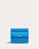 WOMEN'S VALENTINO GARAVANI MEDIUM ROCKSTUD SPIKE FLUO CALFSKIN BAG SS20 RUNWAY PREVIEW NEON BLUE
