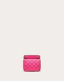 WOMEN'S VALENTINO GARAVANI MICRO ROCKSTUD SPIKE FLUO CALFSKIN BAG SS20 RUNWAY PREVIEW AZALEA