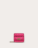 WOMEN'S VALENTINO GARAVANI MICRO ROCKSTUD SPIKE FLUO CALFSKIN BAG SS20 RUNWAY PREVIEW AZALEA