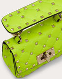 WOMEN'S VALENTINO GARAVANI MICRO ROCKSTUD SPIKE FLUO CALFSKIN BAG SS20 RUNWAY PREVIEW LIME